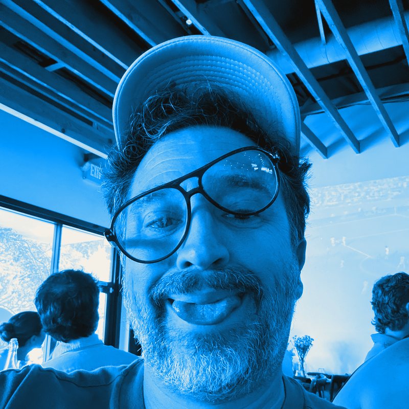 Justin in aviator glasses, mid-quality-control